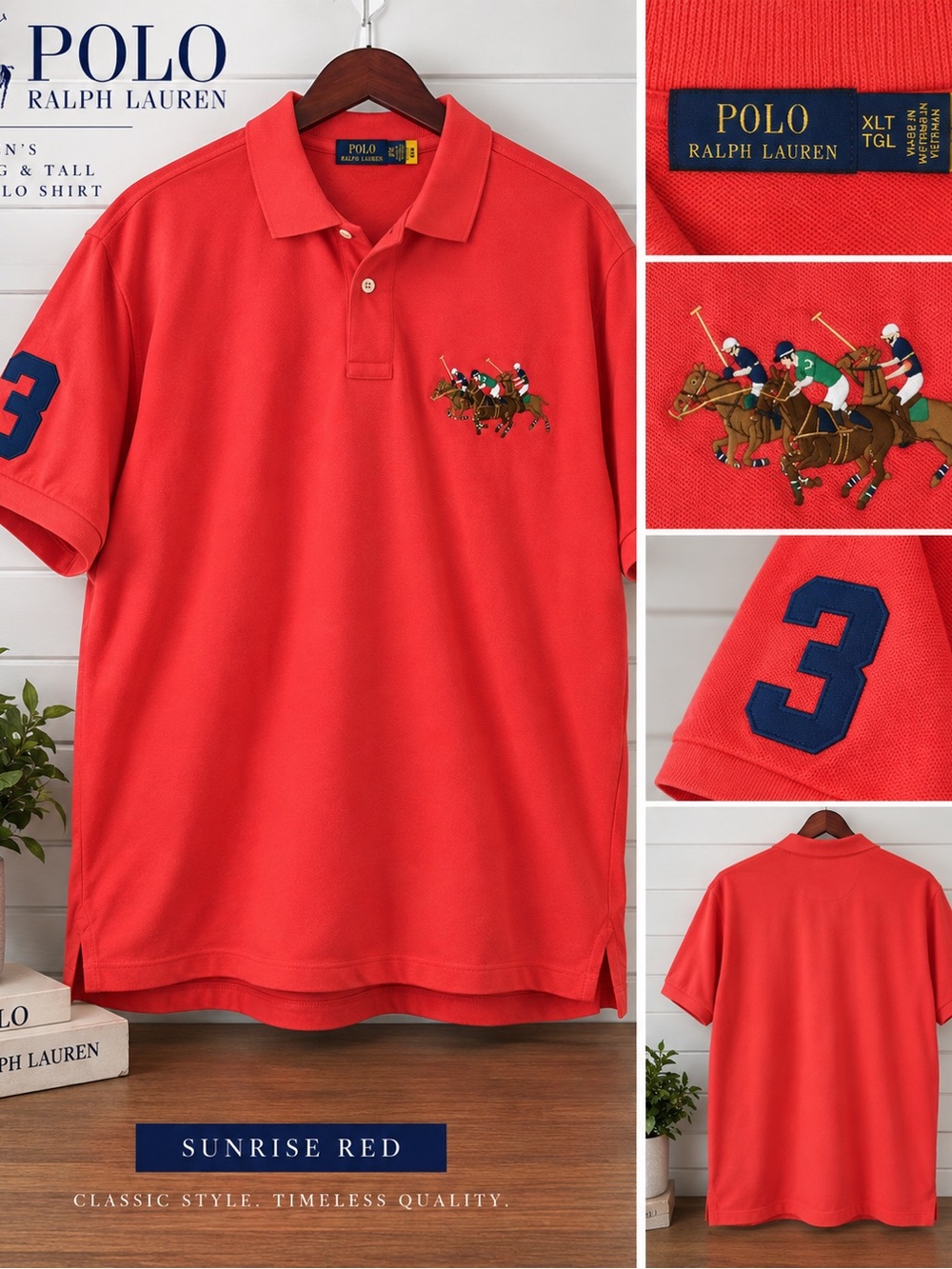 Polo by Ralph Lauren Red Short-Sleeve Polo with Embroidered Polo Player